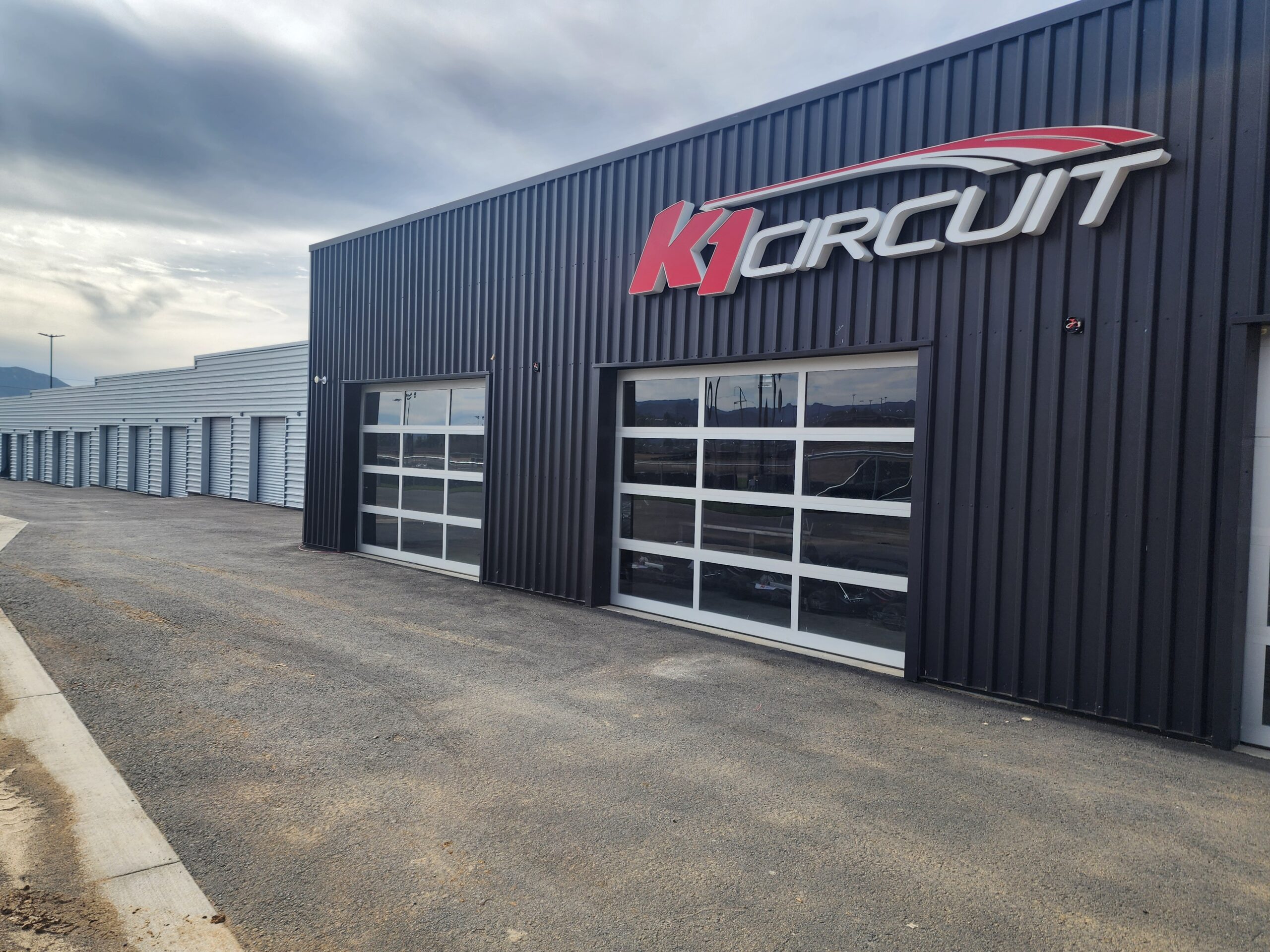 K1 Circuit Main Garage with exterior logo sign