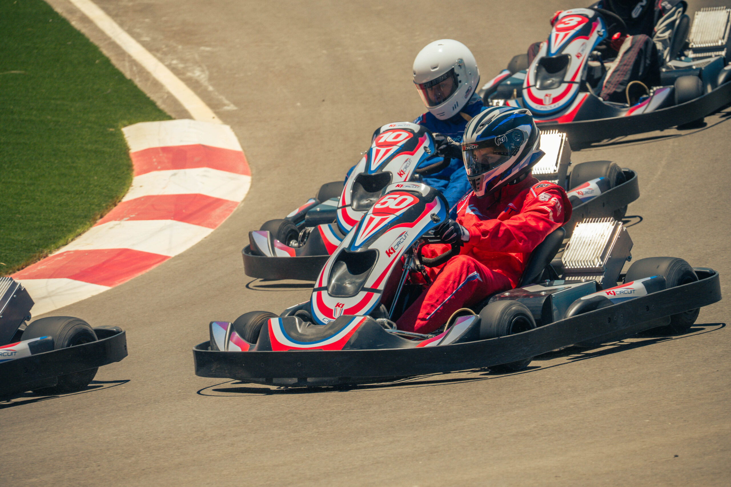 karts racing on the track at k1 circuit