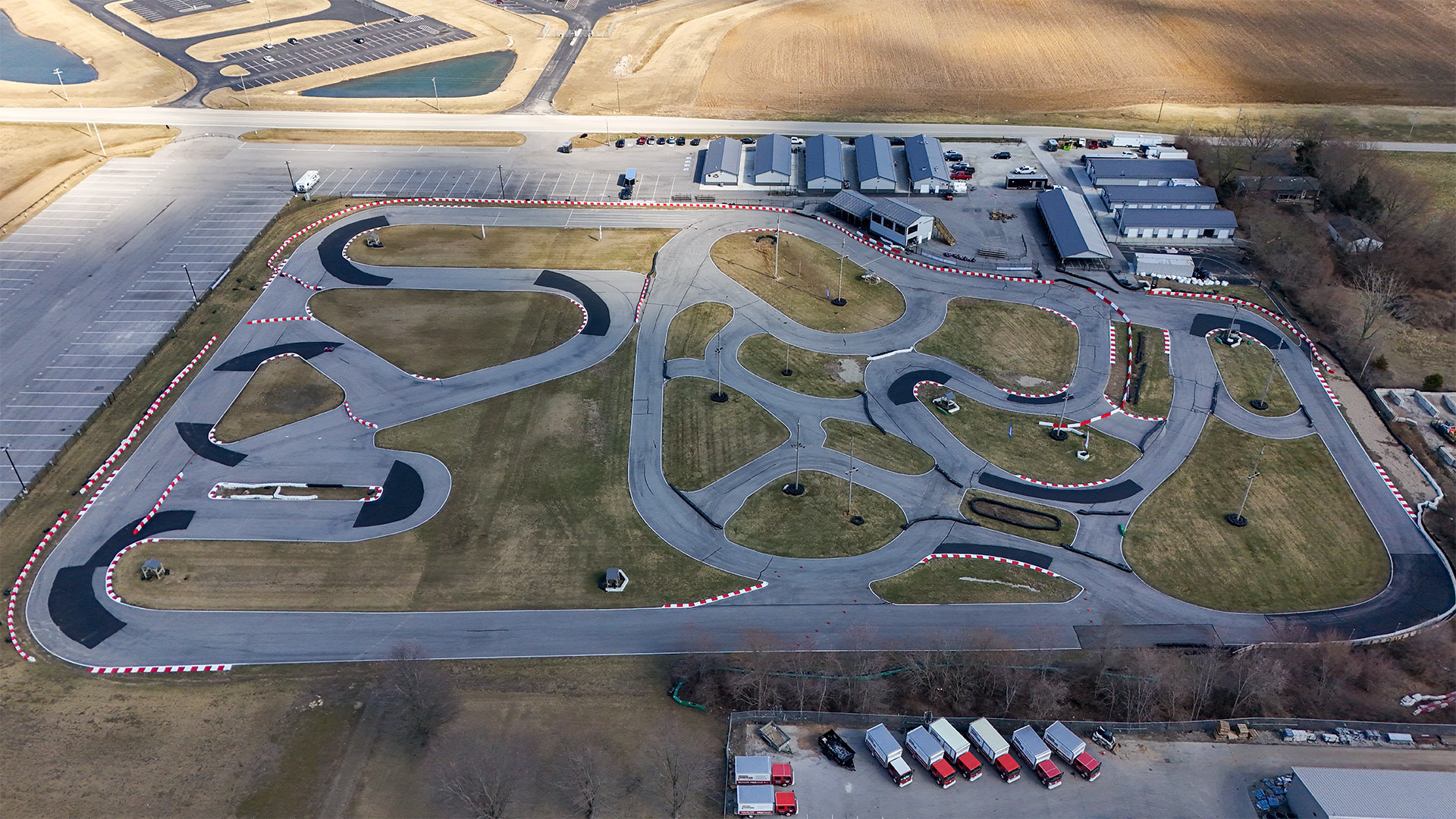 A birds-eye view of K1 Circuit Whiteland, near Indianapolis, IN.