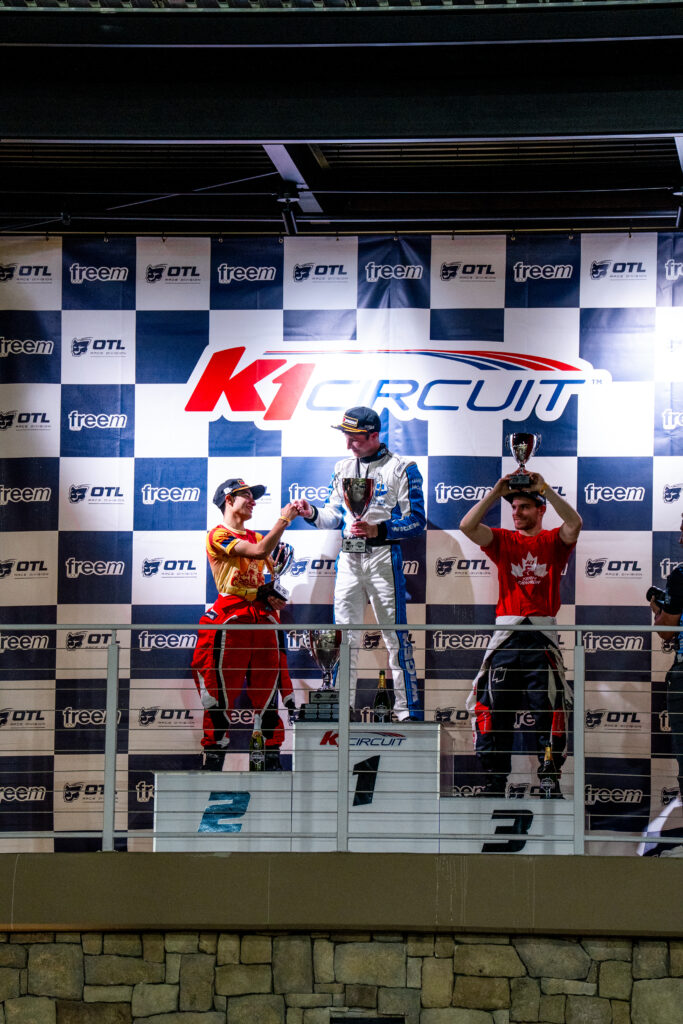 K1 Speed's Adult E-World Championship podium