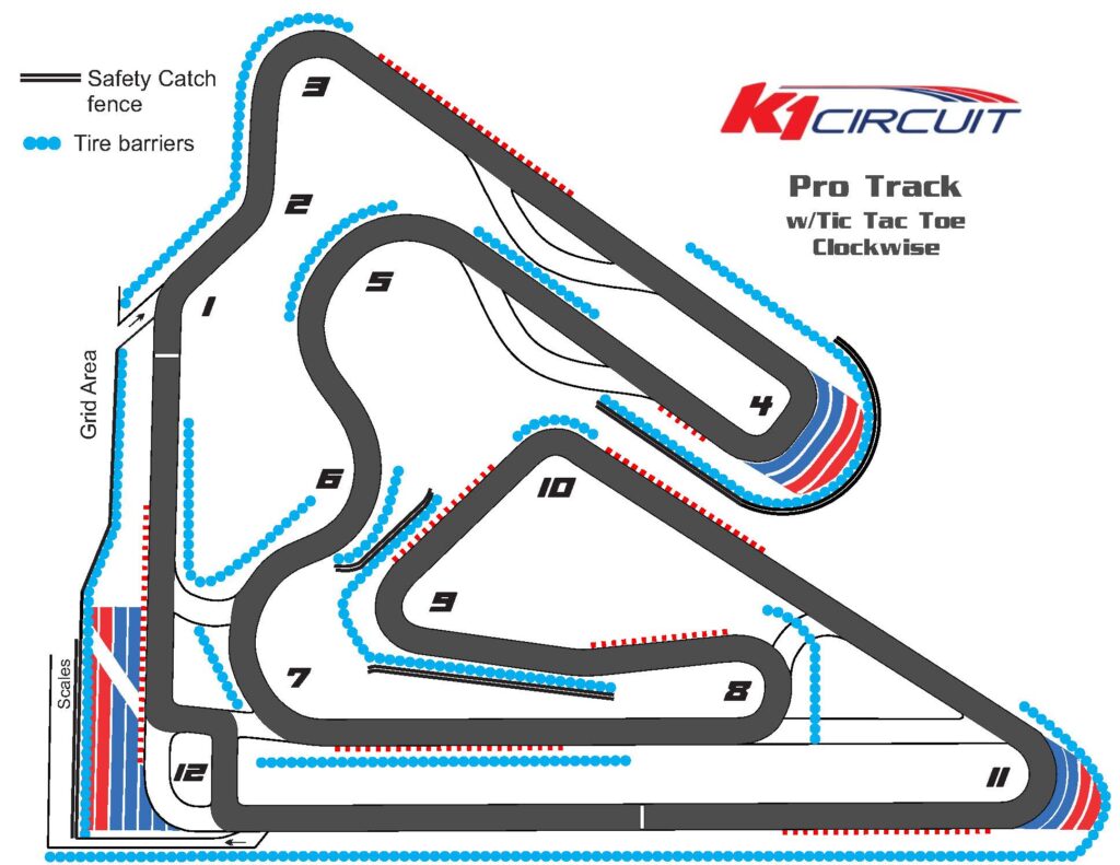 the track layout for the pro track tic tac toe layout