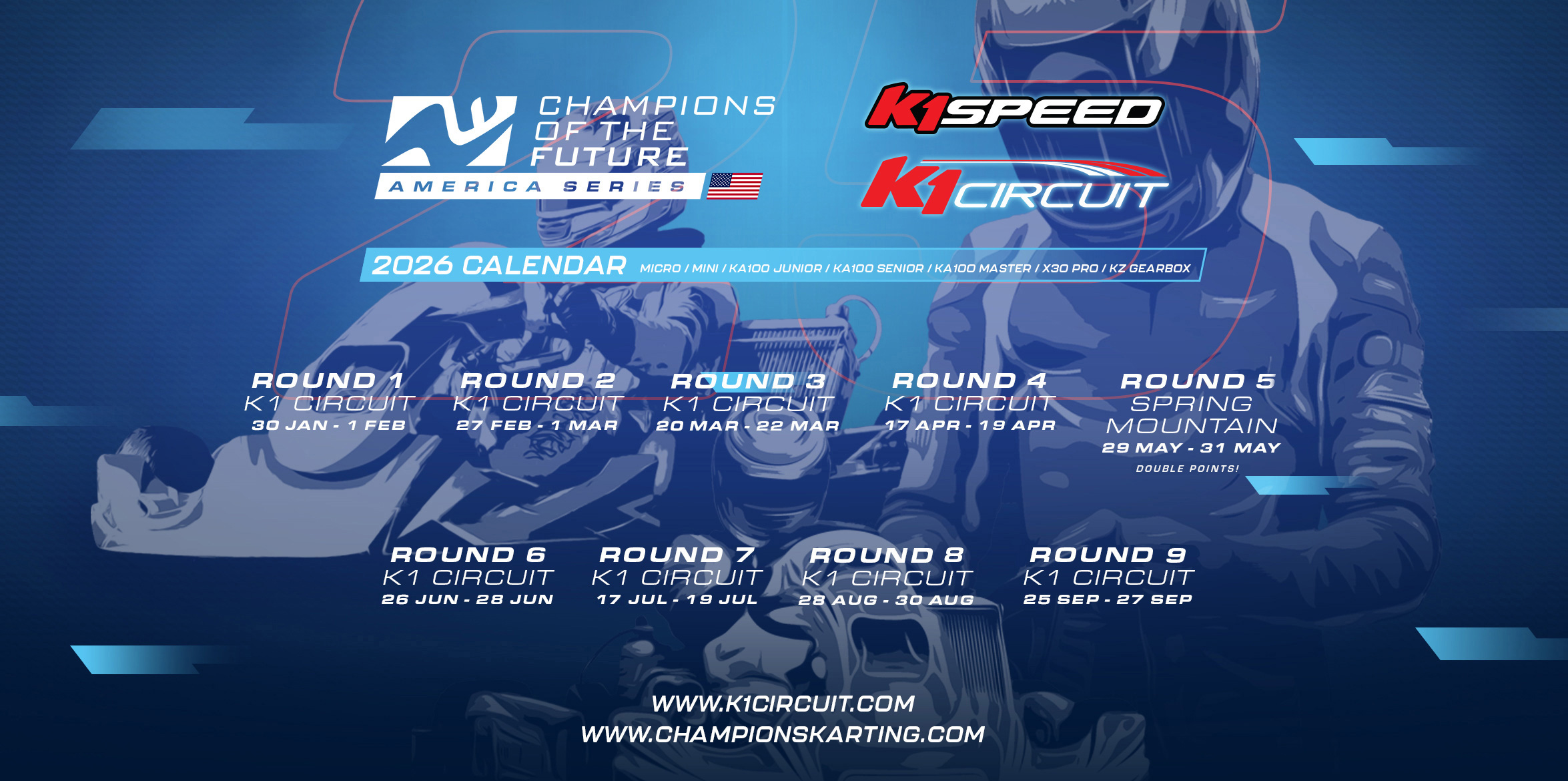 Champions of the Future America Dates and tracks