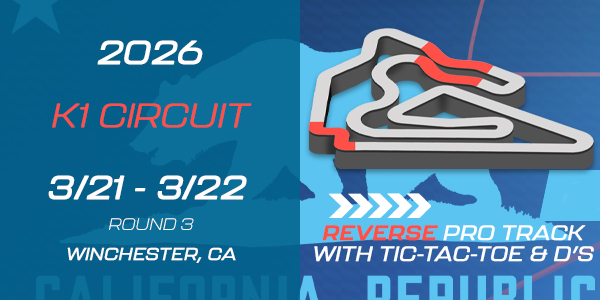 Track layout of K1 Circuit Pro Track Layout with D's and tic-tac-toe in reverse - round 3 of COTF America