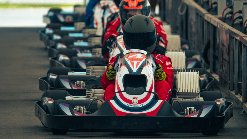 Pro Karts in pits ready to race