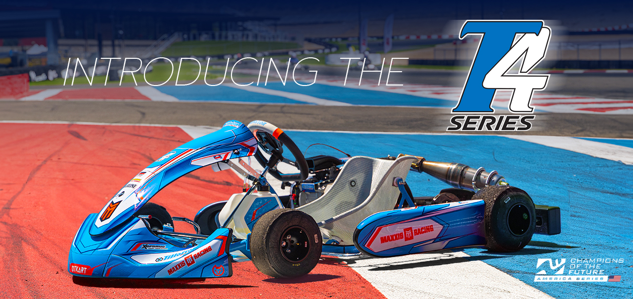 Tillotson T4 racing go-kart on track introducing the T4 Series at Champions of the Future America.